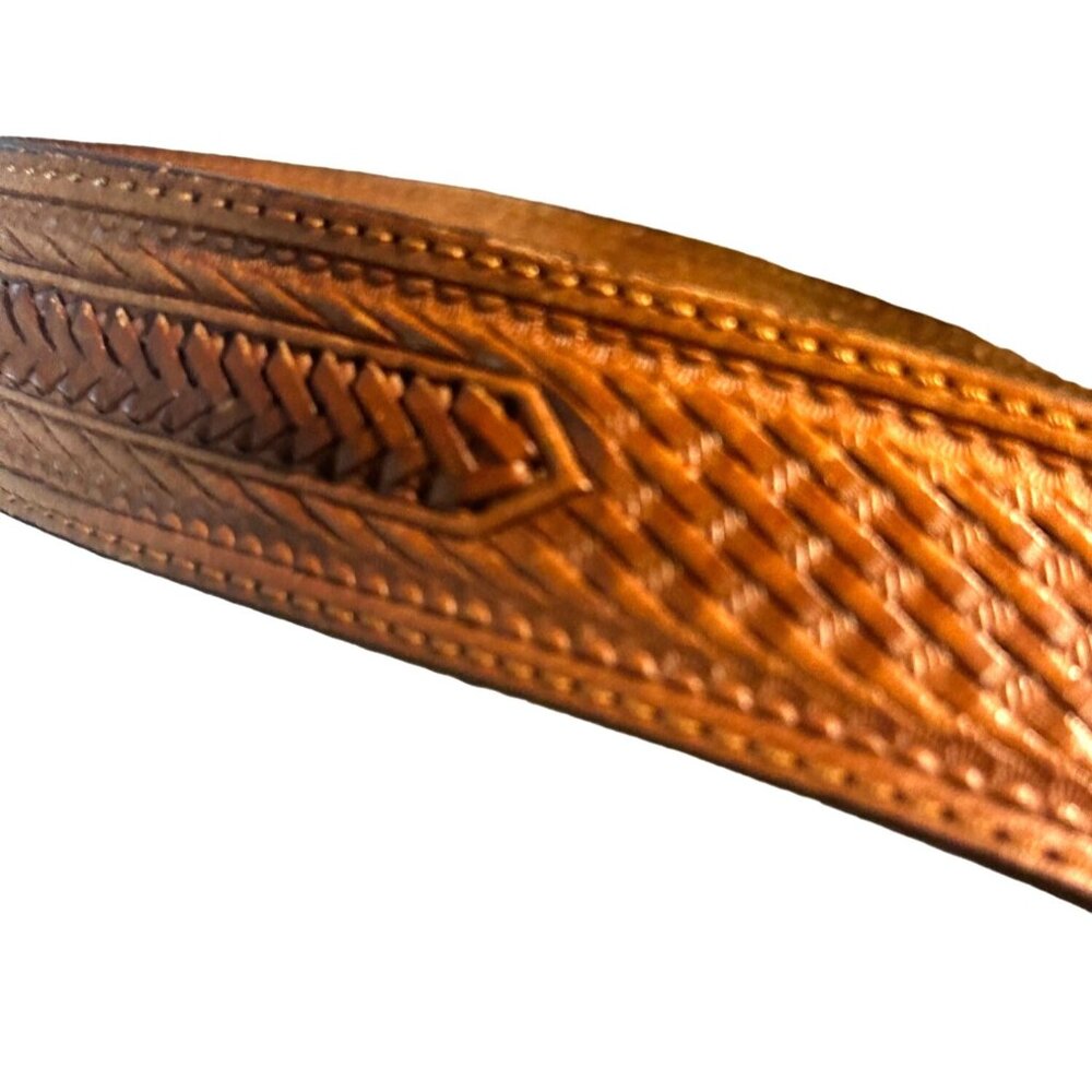 Silver Creek Classics Brown Belt with Faux Tiger's Eye and Silver Tone Buckle - Picture 4 of 7